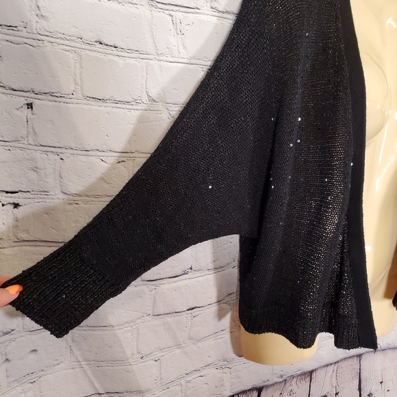 Lane Bryant Black Sequin Cropped Cardigan - Picture 5 of 8